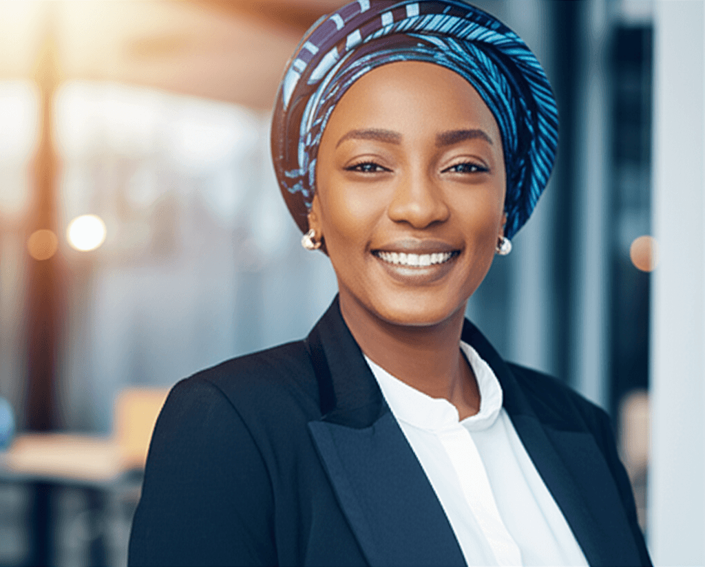 African entrepreneur smiling